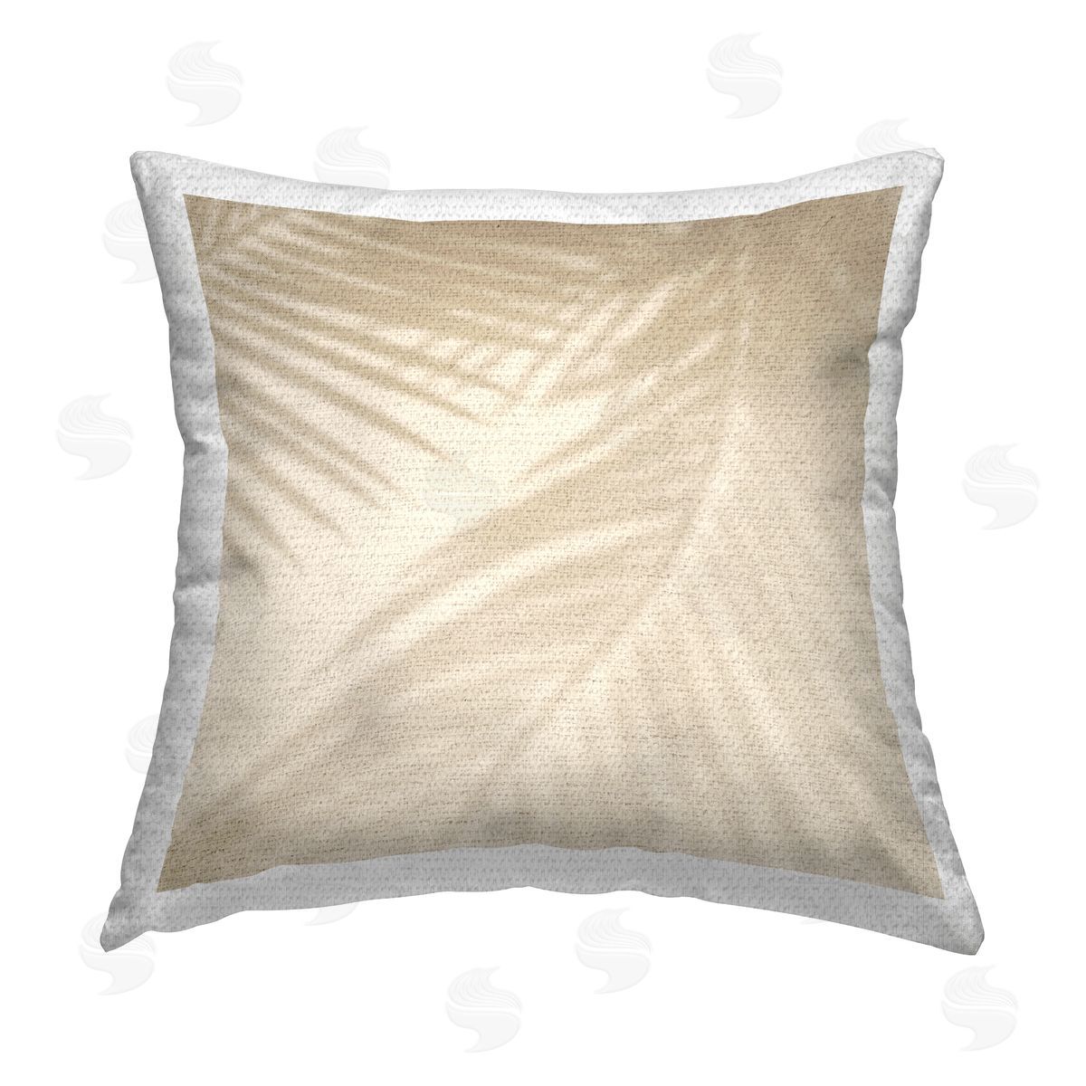 Beige Palm Leaves Shadow Silhouette Outdoor Printed Pillow, Home Decor by Stupell Studio