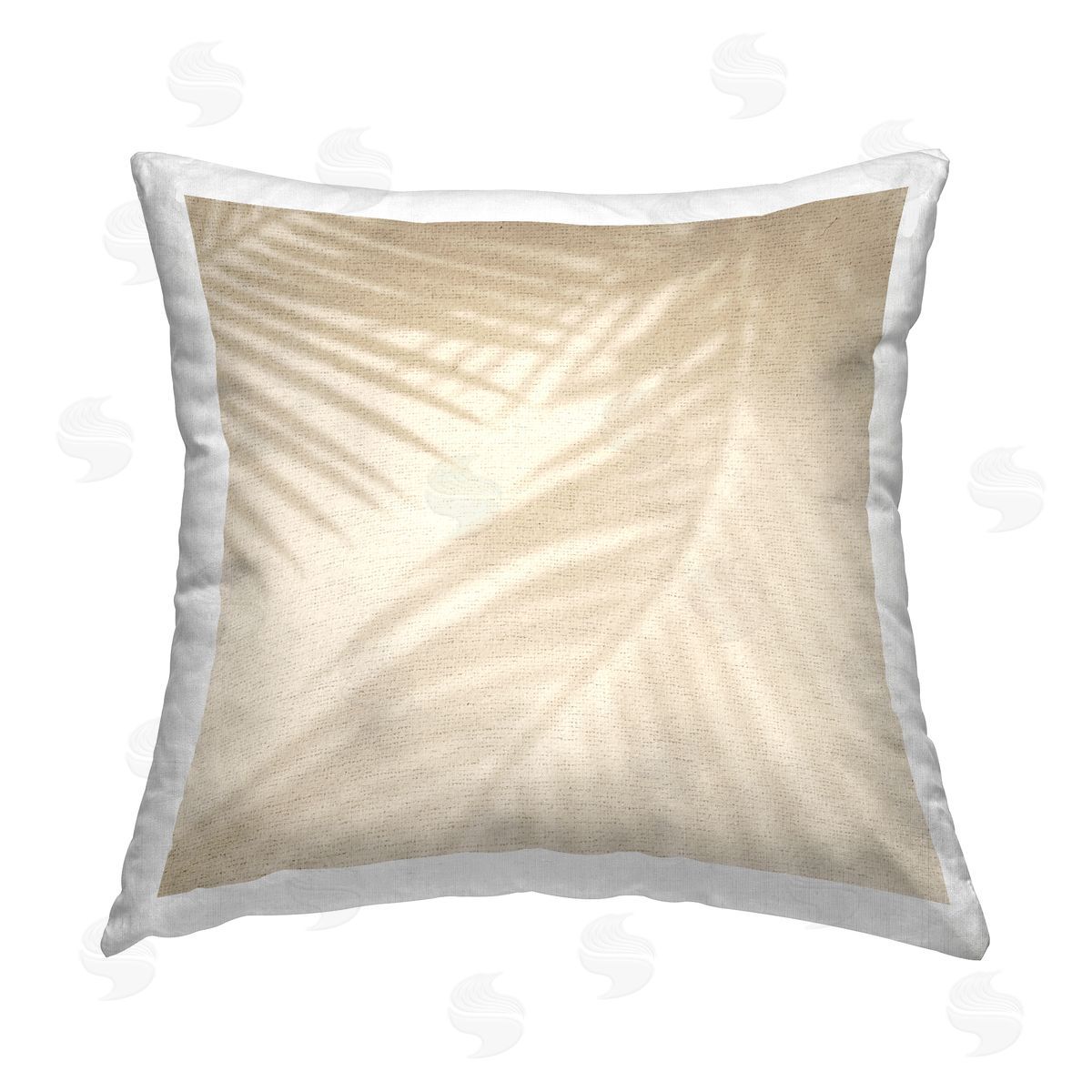 Beige Palm Leaves Shadow Silhouette Decorative Printed Pillow, Home Decor by Stupell Studio