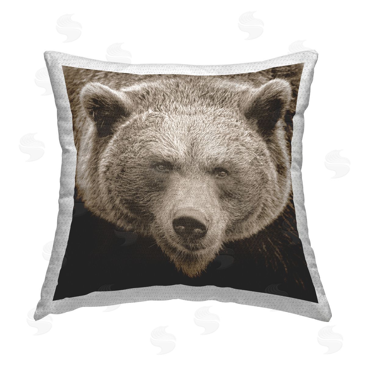 Close Up Bear Wildlife Face Outdoor Printed Pillow, Home Decor by Stupell Studio