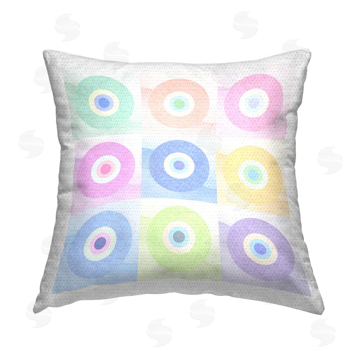 Pastel Circles Geometric Abstract Outdoor Printed Pillow, Home Decor by Stupell Studio