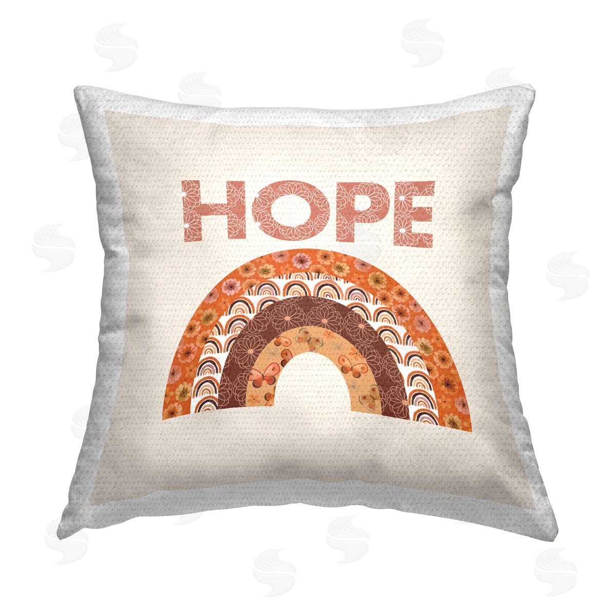 Hope Neutral Boho Rainbow Outdoor Printed Pillow, Home Decor by Sharon Lee