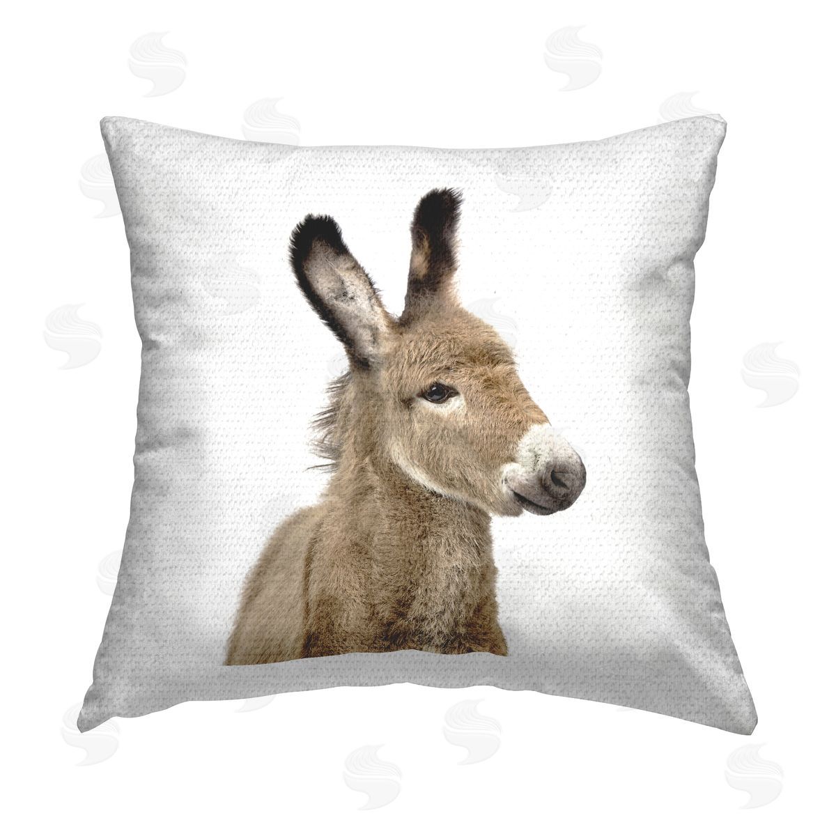 Baby Donkey Farm Animal Smile Outdoor Printed Pillow, Home Decor by Katherin Pienaar