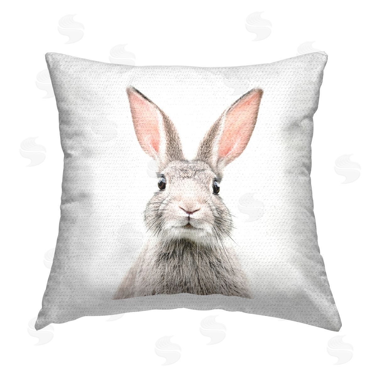 Casual Rabbit Portrait Bunny Pet Outdoor Printed Pillow, Home Decor by Katherin Pienaar