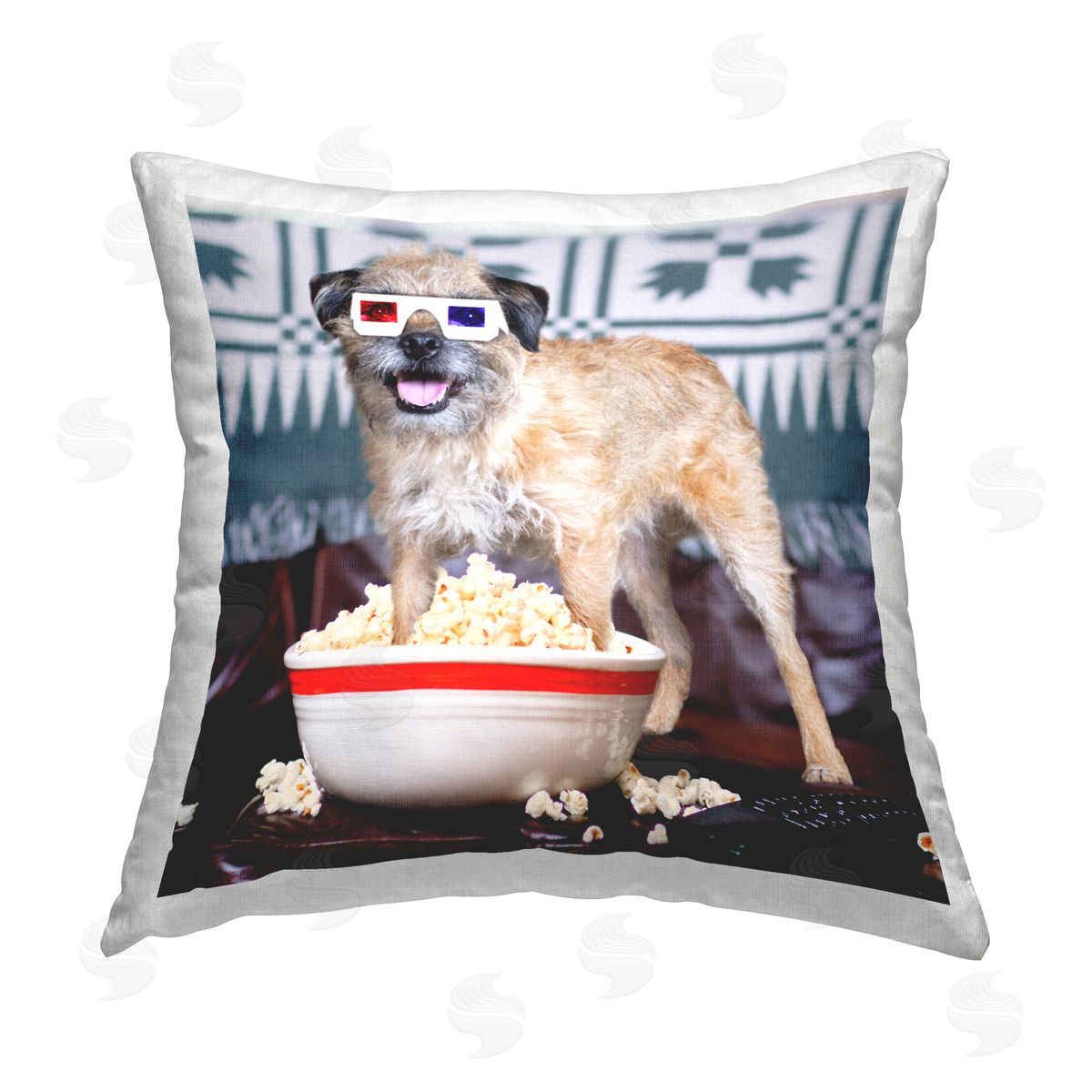 Funny Dog 3D Glasses Decorative Printed Pillow, Home Decor by Michael Quackenbush