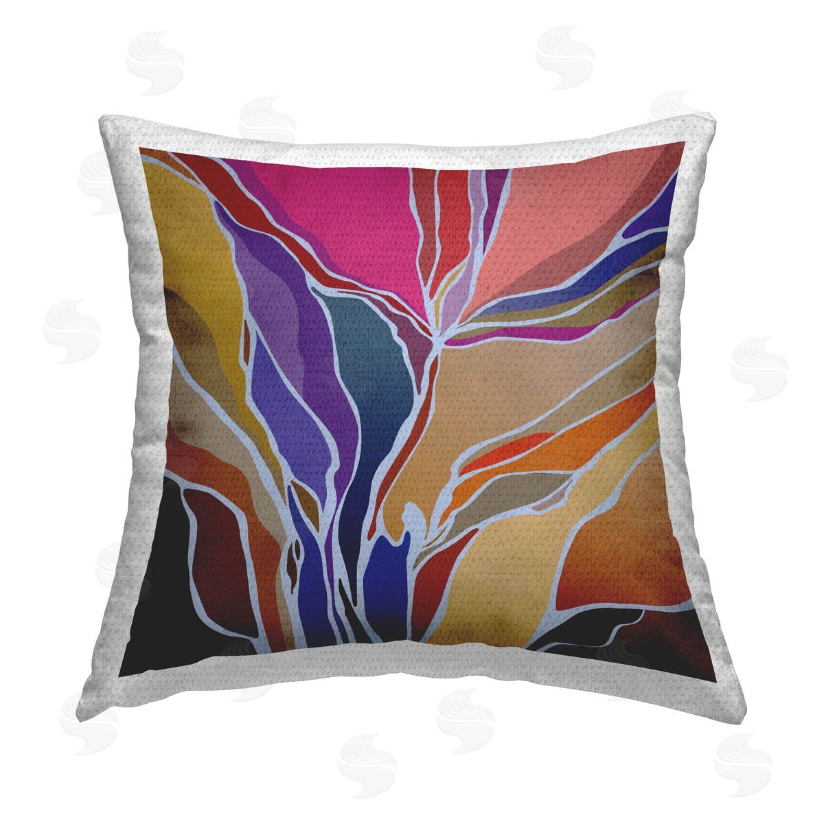 Vivid Hues Botanical Pattern Outdoor Printed Pillow, Home Decor by Angel Estevez