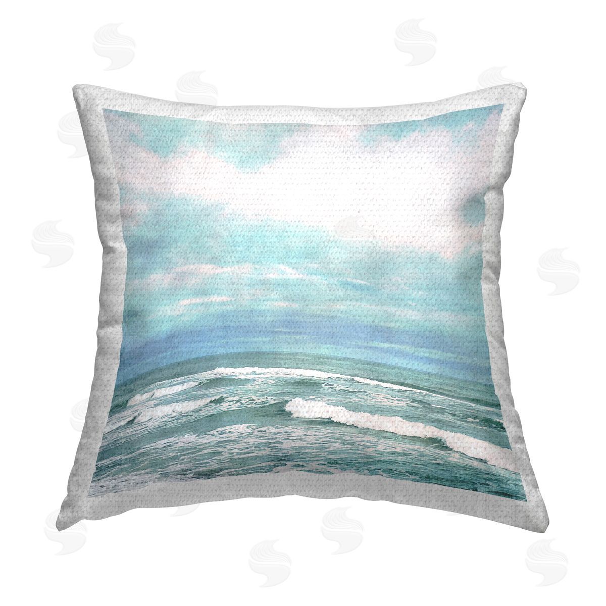 Rolling Ocean Waves Landscape Outdoor Printed Pillow, Home Decor by Christine Zalewski