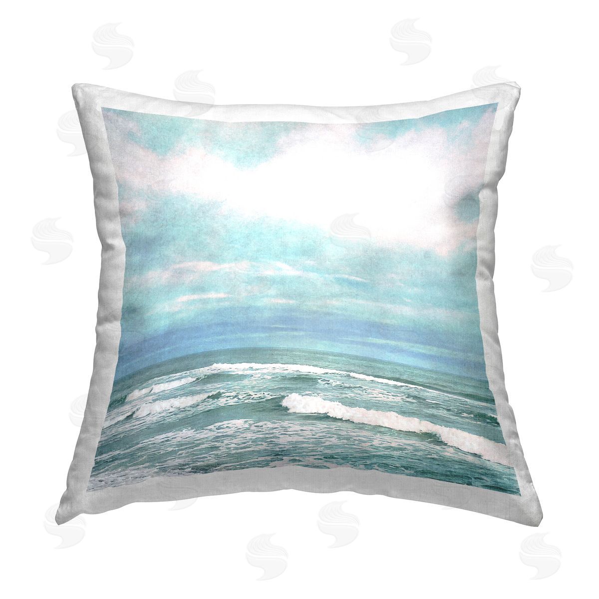 Rolling Ocean Waves Landscape Decorative Printed Pillow, Home Decor by Christine Zalewski