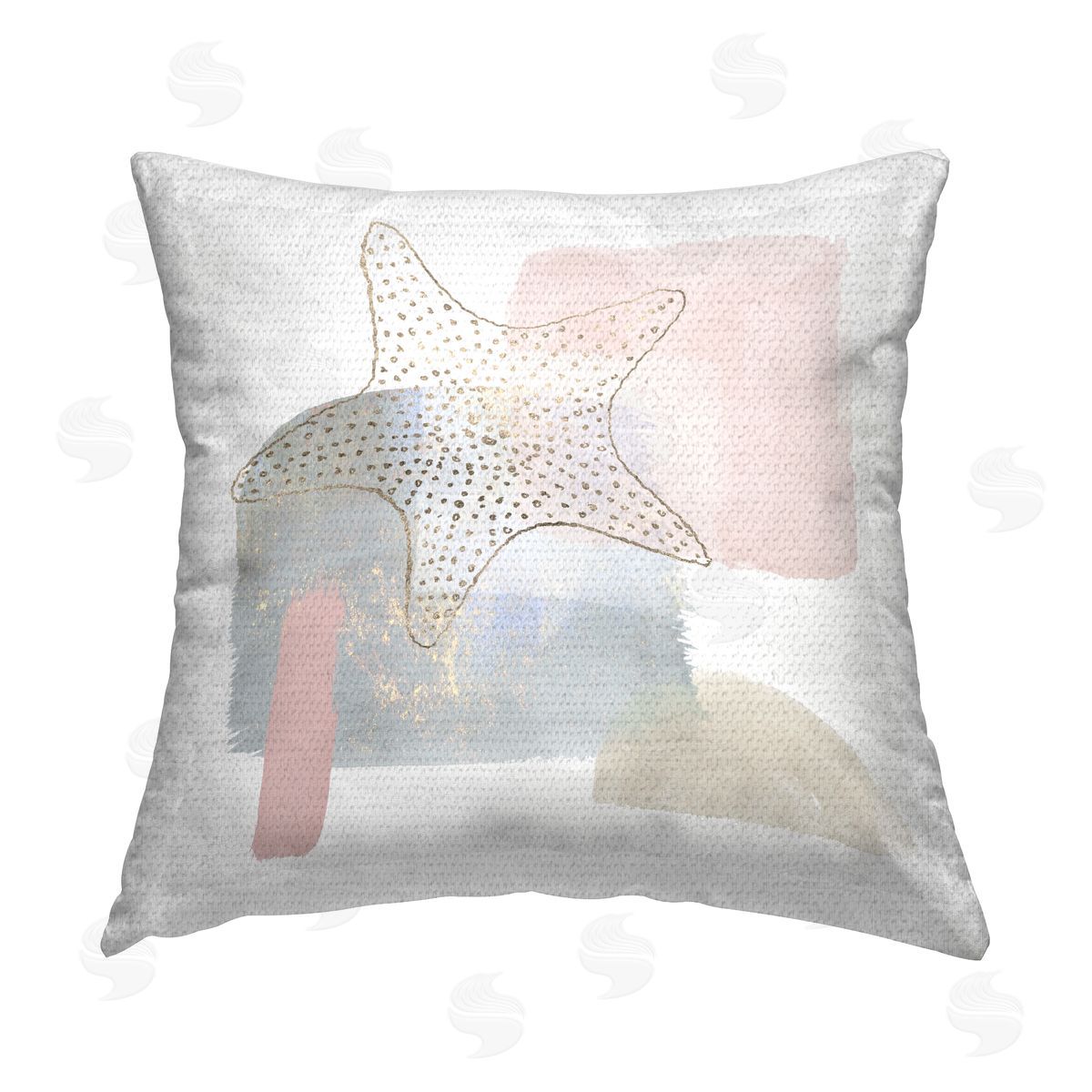 Coastal Abstract Pastel Starfish Outdoor Printed Pillow, Home Decor by Christine Zalewski