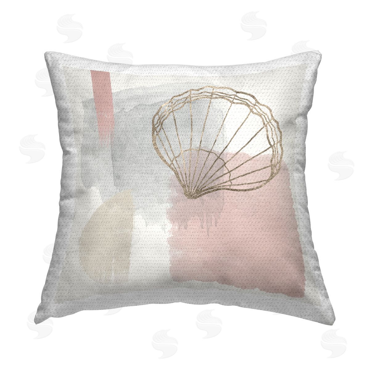 Coastal Abstract Pastel Clam Outdoor Printed Pillow, Home Decor by Christine Zalewski