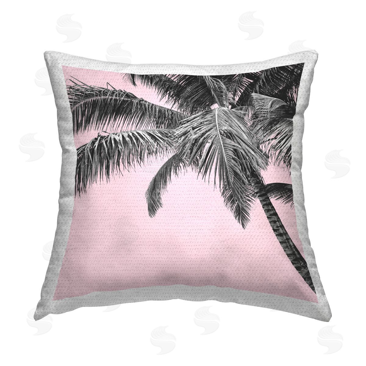 Tropical Pink Palm Tree Outdoor Printed Pillow, Home Decor by Elephant Stock
