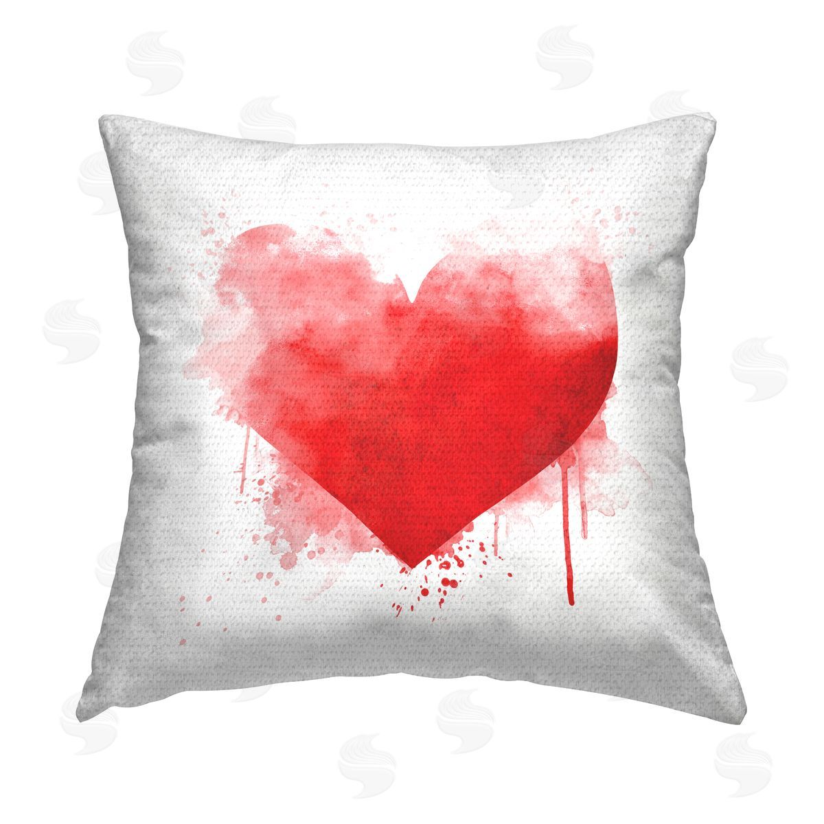 Red Heart Urban Splatter Outdoor Printed Pillow, Home Decor by Elephant Stock