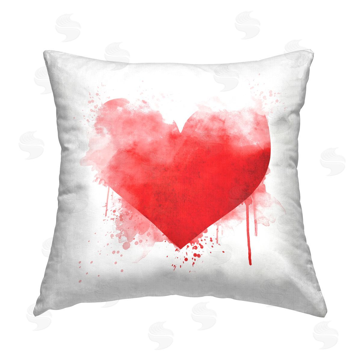 Red Heart Urban Splatter Decorative Printed Pillow, Home Decor by Elephant Stock