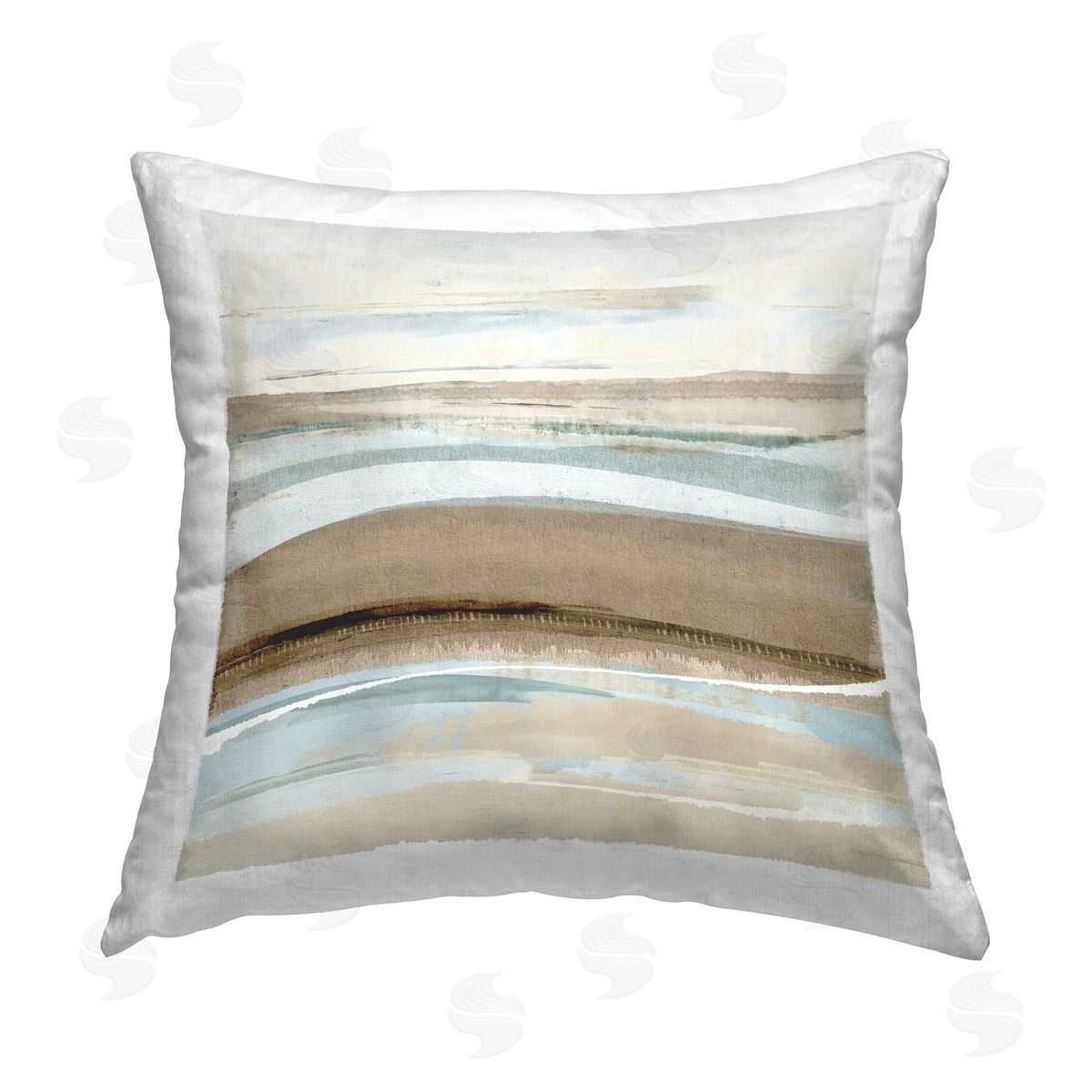 Winter Sands Abstract Landscape Decorative Printed Pillow, Home Decor by Flora Kouta