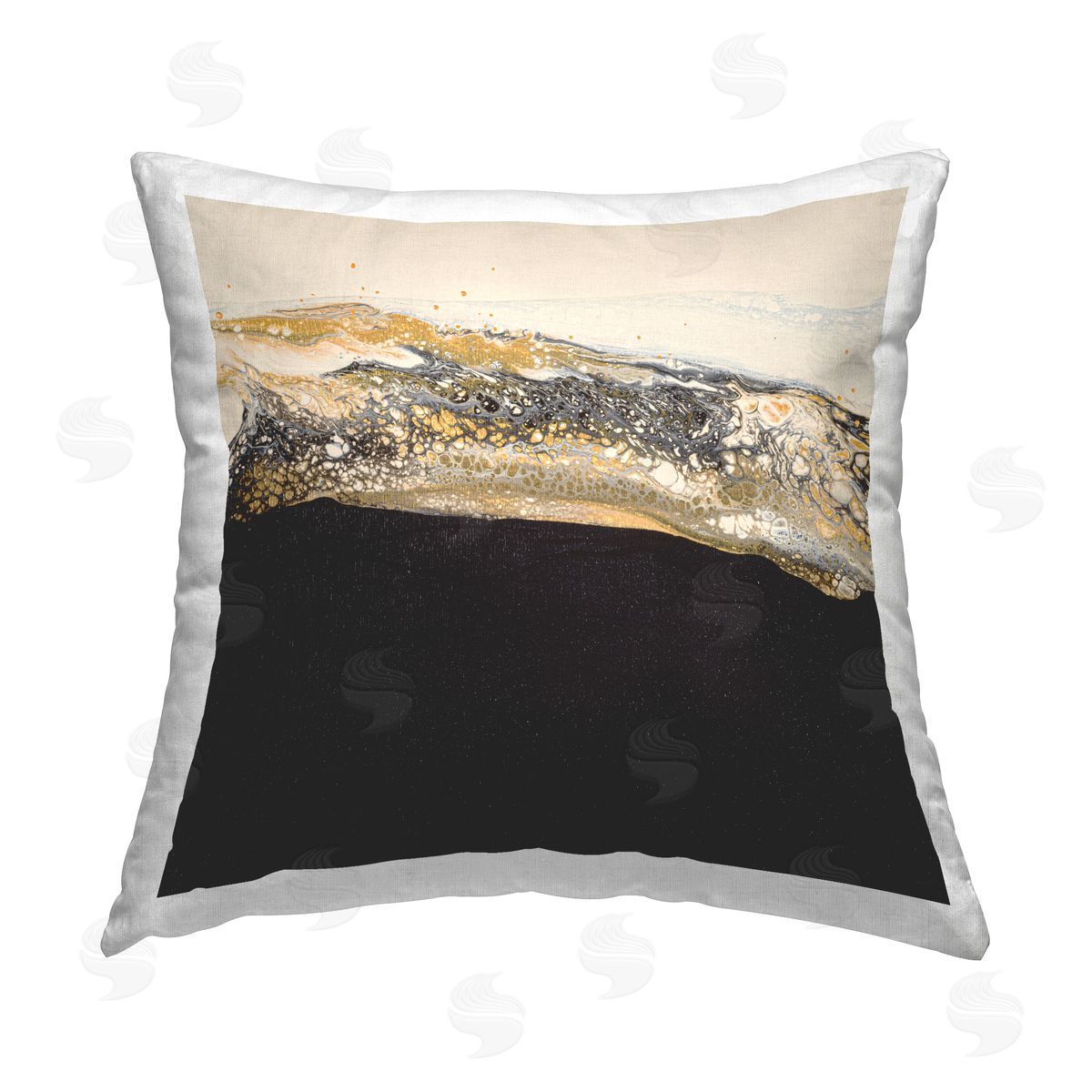 Foamy Abstract Glam Painting Decorative Printed Pillow, Home Decor by Ruth Fromstein