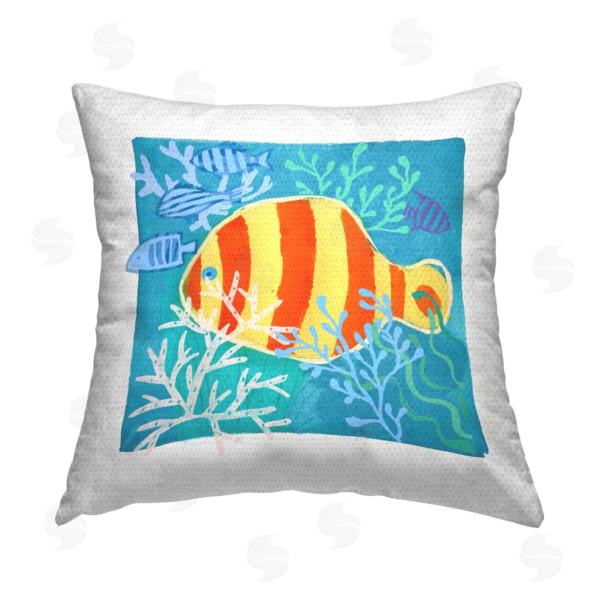 Red & Yellow Fish Underwater Outdoor Printed Pillow, Home Decor by Maret Hensick