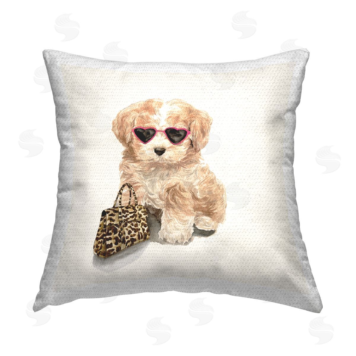 Fashionista Glam Puppy Outdoor Printed Pillow, Home Decor by Masey St. Studios