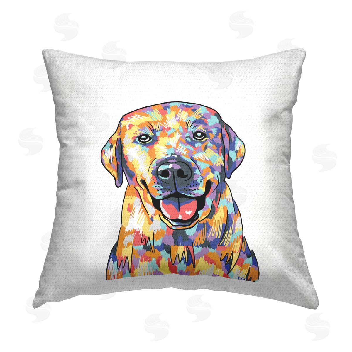 Abstract Dog Modern Portrait Outdoor Printed Pillow, Home Decor by Masey St. Studios