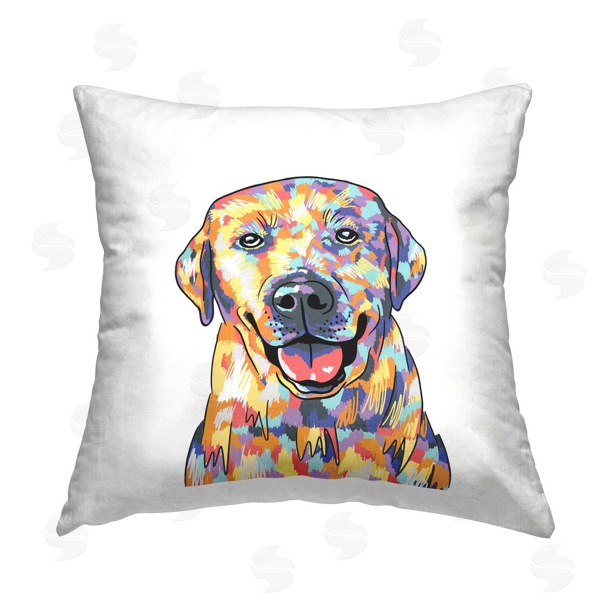 Abstract Dog Modern Portrait Decorative Printed Pillow, Home Decor by Masey St. Studios