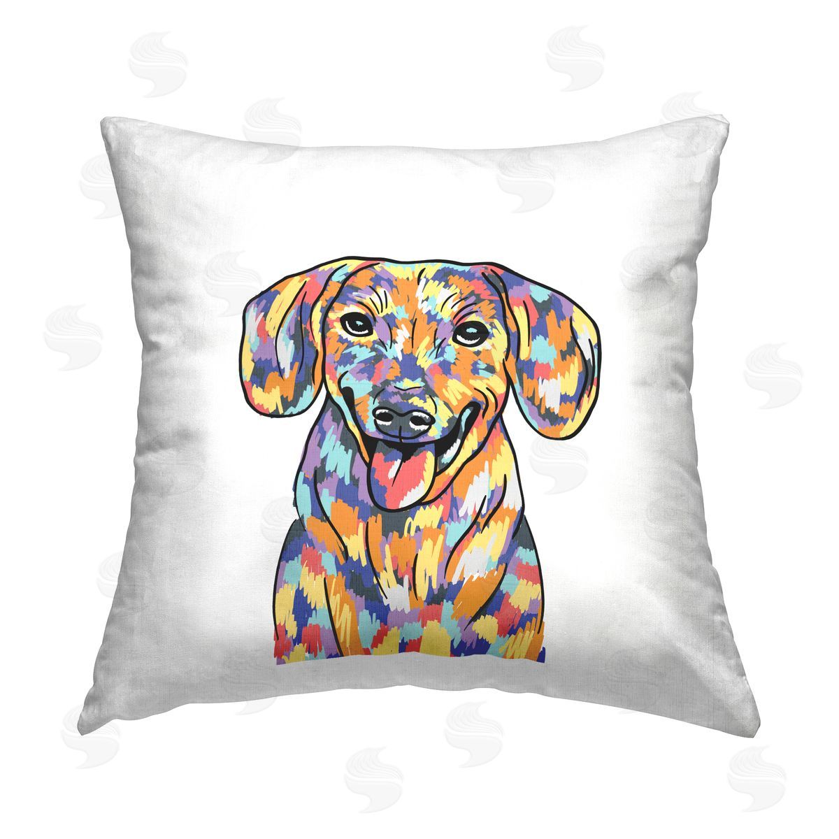 Vivid Hues Pet Portrait Decorative Printed Pillow, Home Decor by Masey St. Studios