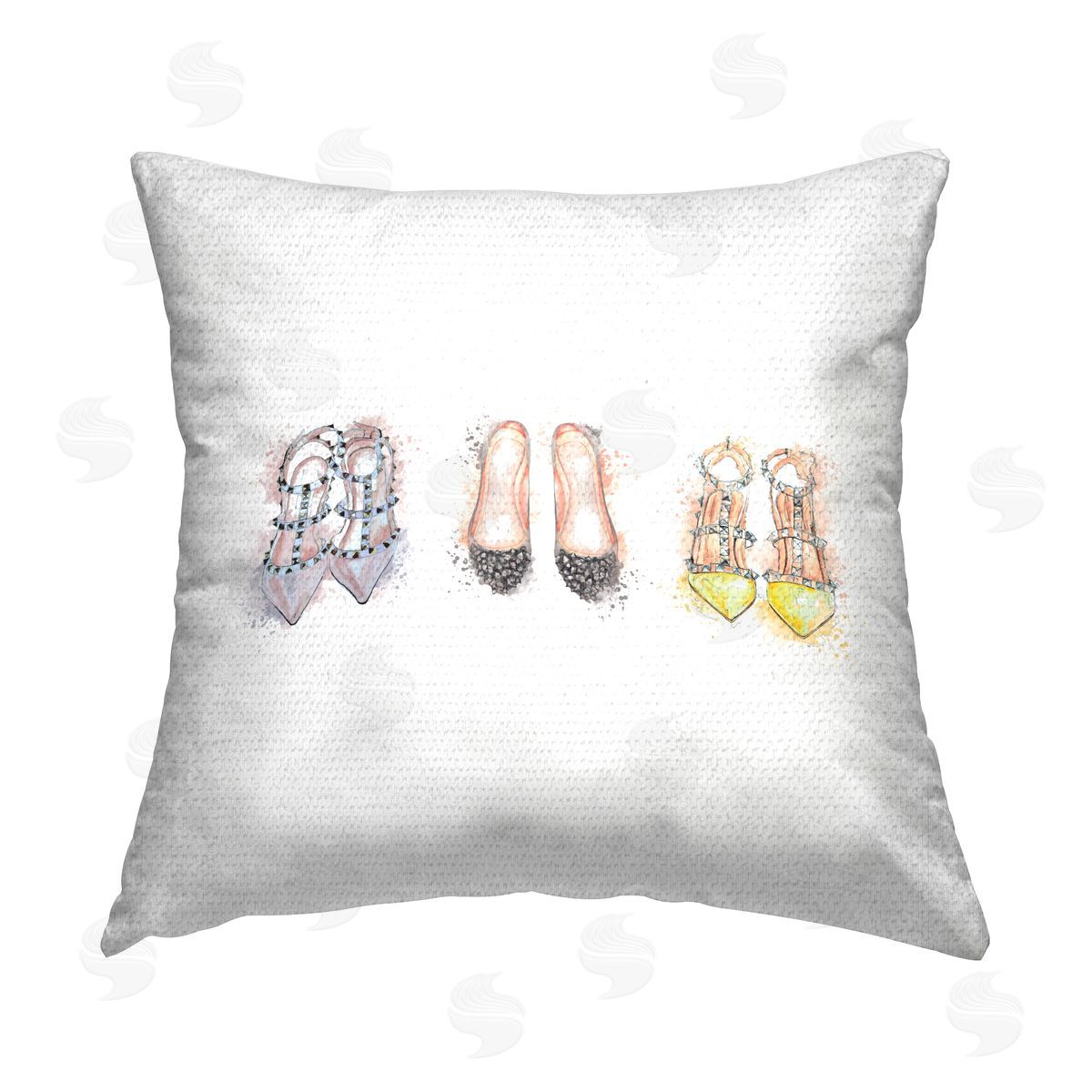 Trendy Shoes Modern Fashion Outdoor Printed Pillow, Home Decor by Elephant Stock