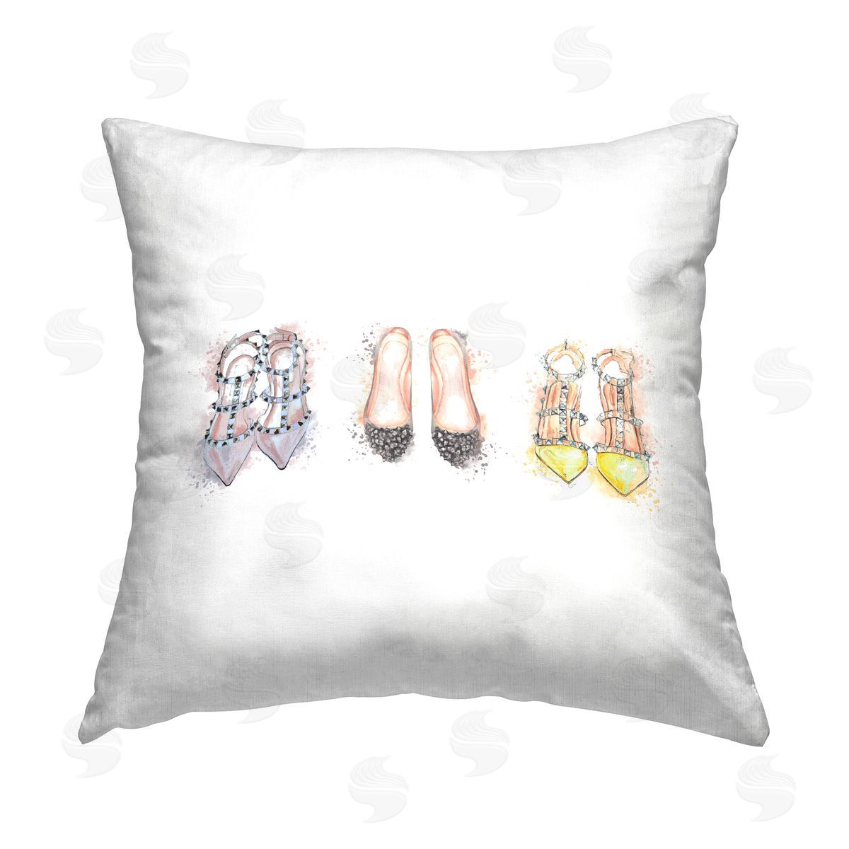 Trendy Shoes Modern Fashion Decorative Printed Pillow, Home Decor by Elephant Stock