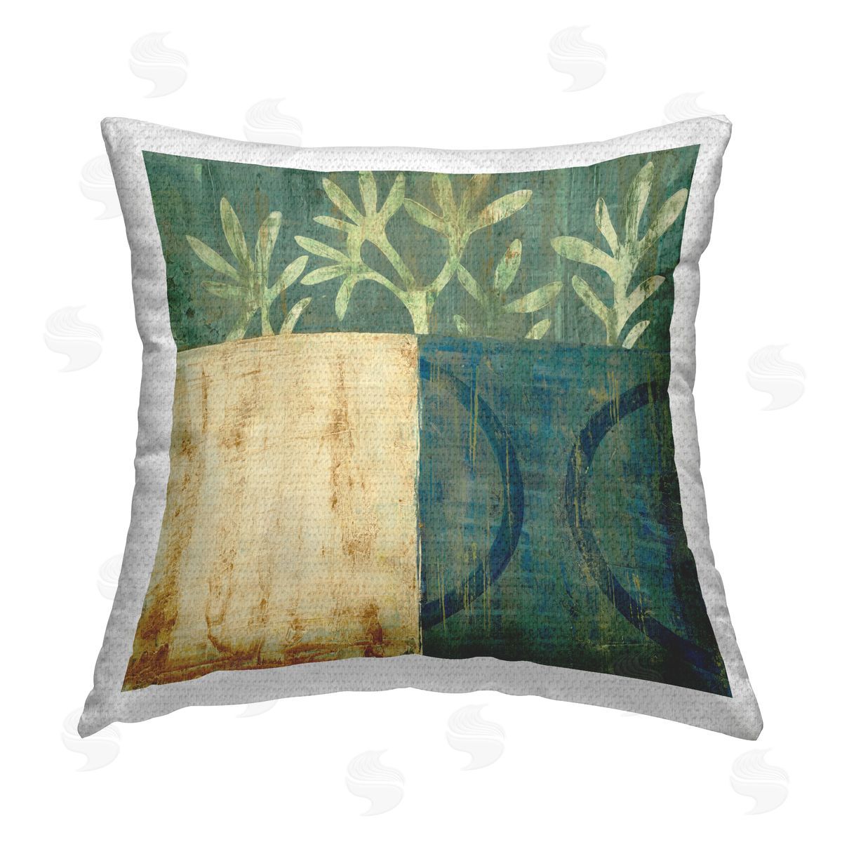 Rustic Botanical Abstraction Outdoor Printed Pillow, Home Decor by Liz Jardine