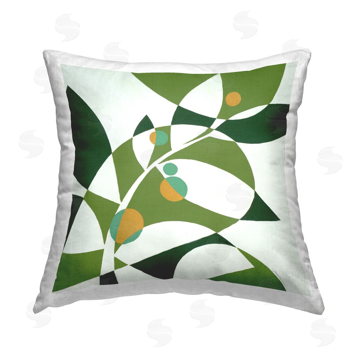 Abstract Green Plant Leaves Decorative Printed Pillow, Home Decor by Liz Jardine