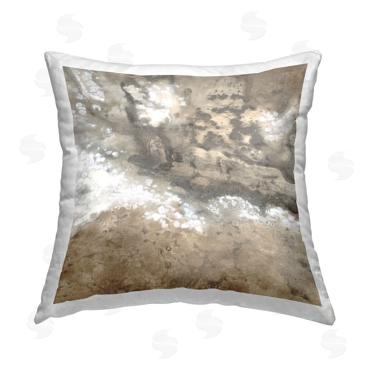 Tan Abstract Splash Decorative Printed Pillow, Home Decor by Liz Jardine