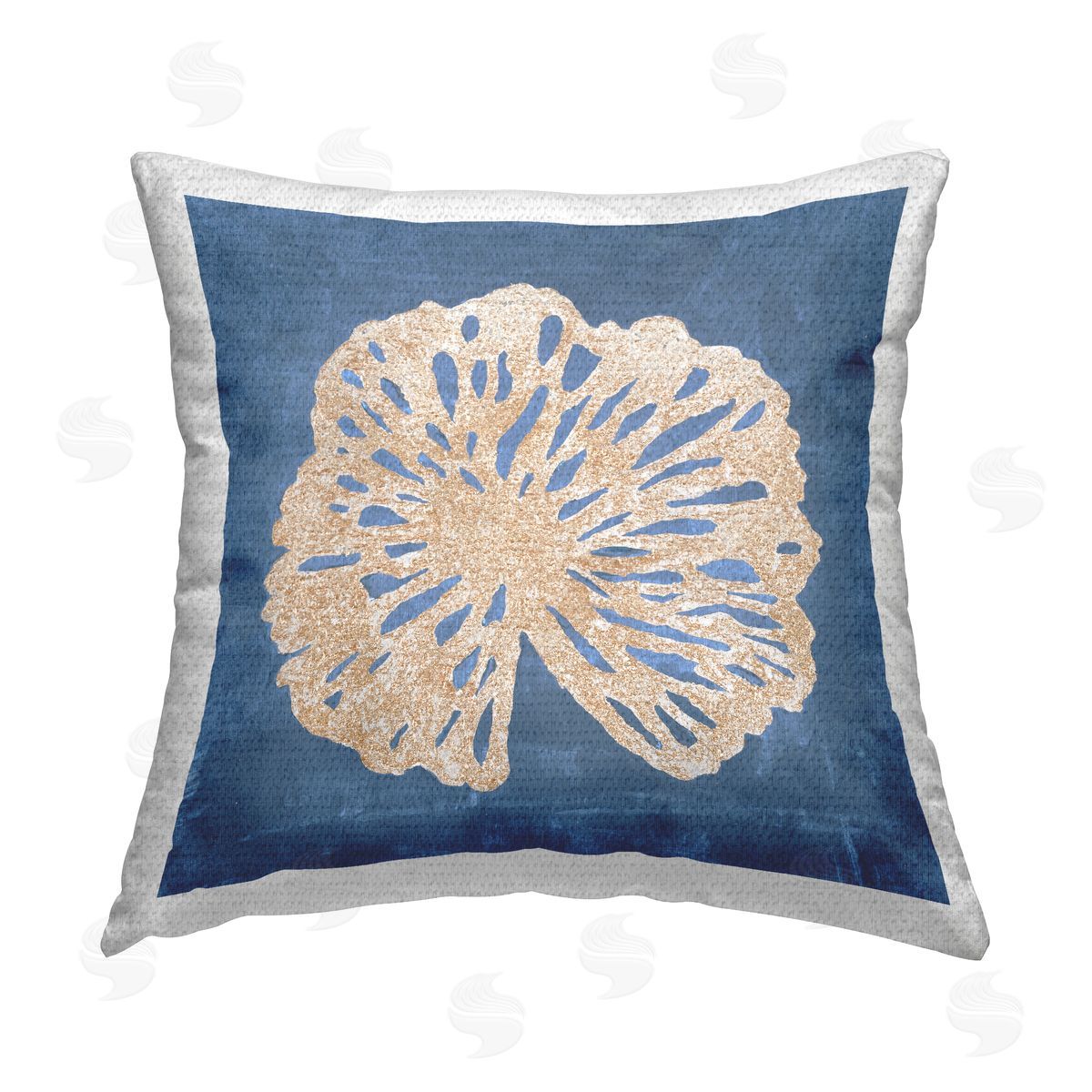 Aquatic Coral Sea Life Outdoor Printed Pillow, Home Decor by Liz Jardine