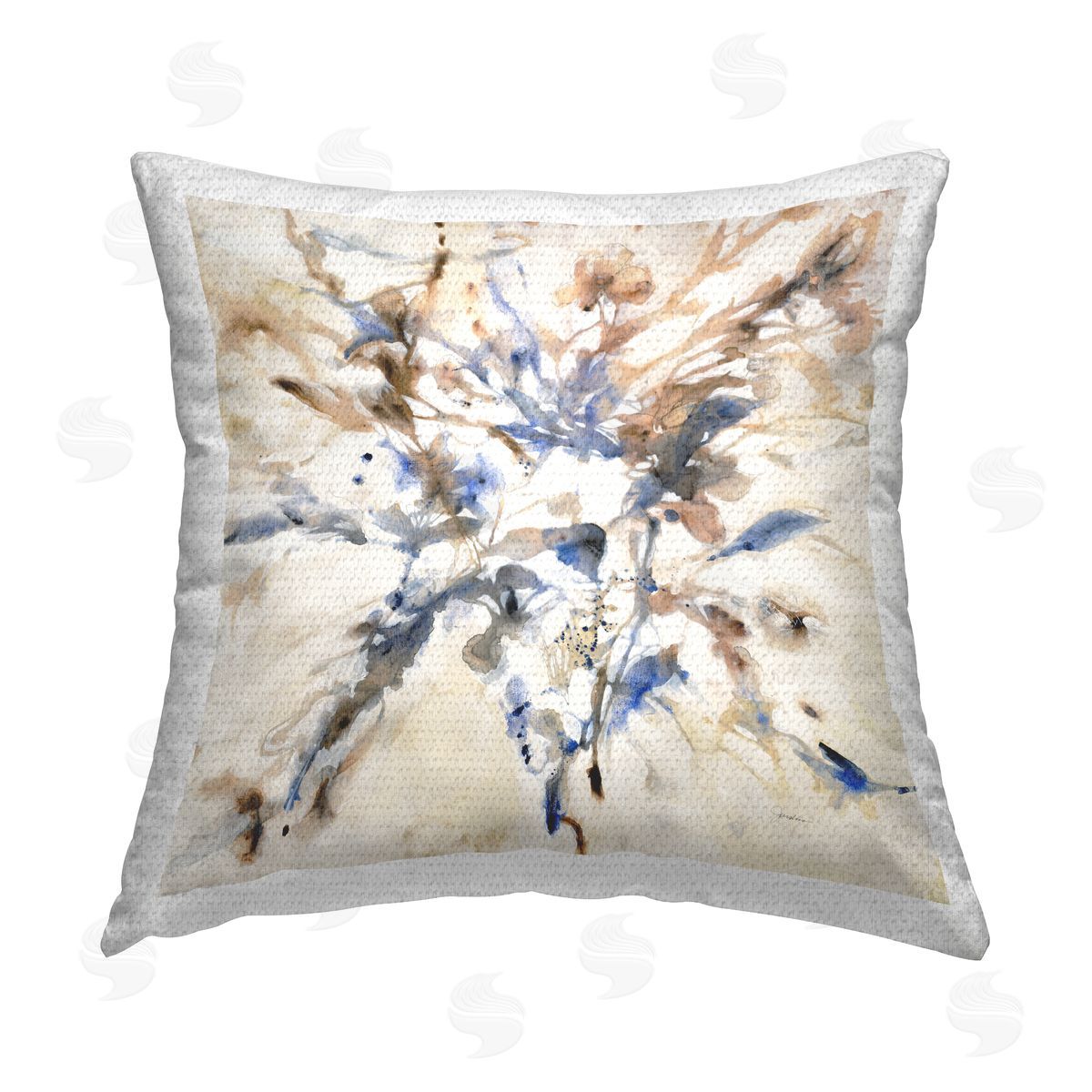 Subtle Botanical Abstraction Outdoor Printed Pillow, Home Decor by Liz Jardine