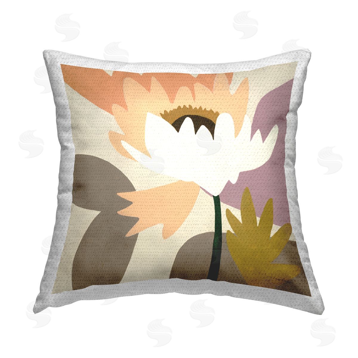 Modern Blooming Anemone Outdoor Printed Pillow, Home Decor by Liz Jardine