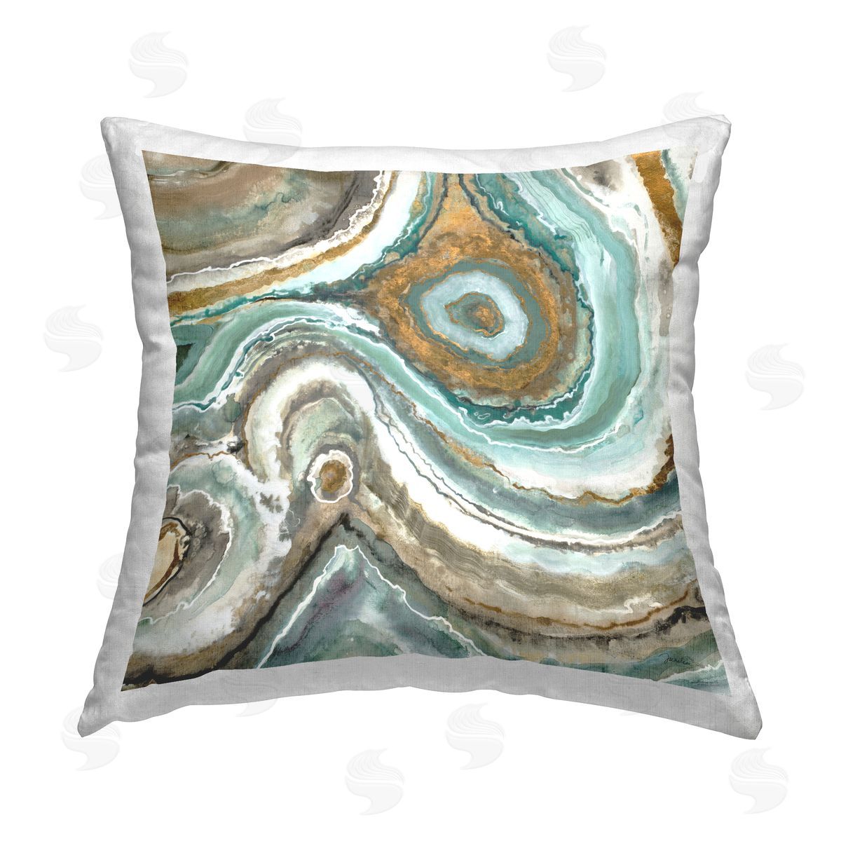 Abstract Agate Geode Pattern Decorative Printed Pillow, Home Decor by Liz Jardine