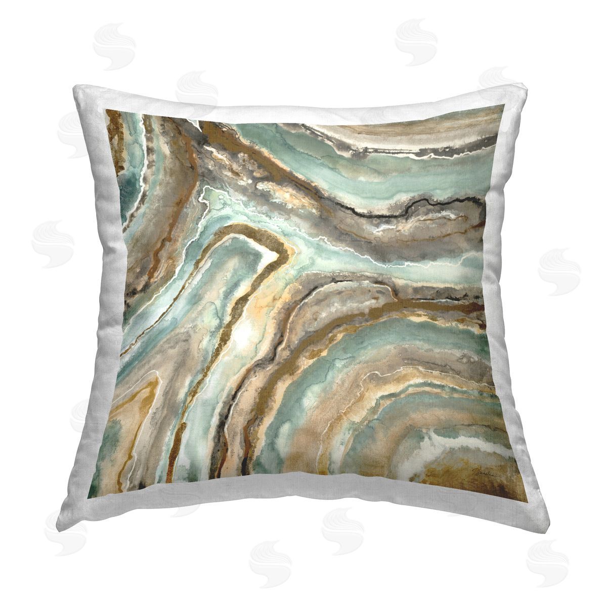Abstract Geode Mineral Pattern Decorative Printed Pillow, Home Decor by Liz Jardine