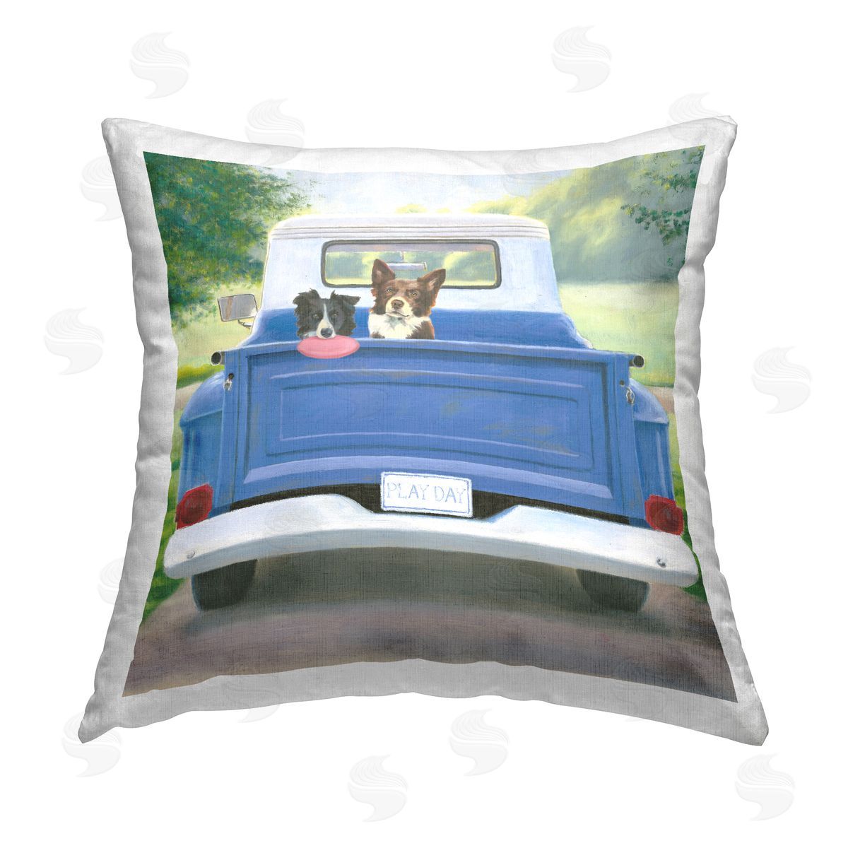 Dogs in Pickup Truck Decorative Printed Pillow, Home Decor by James Wiens