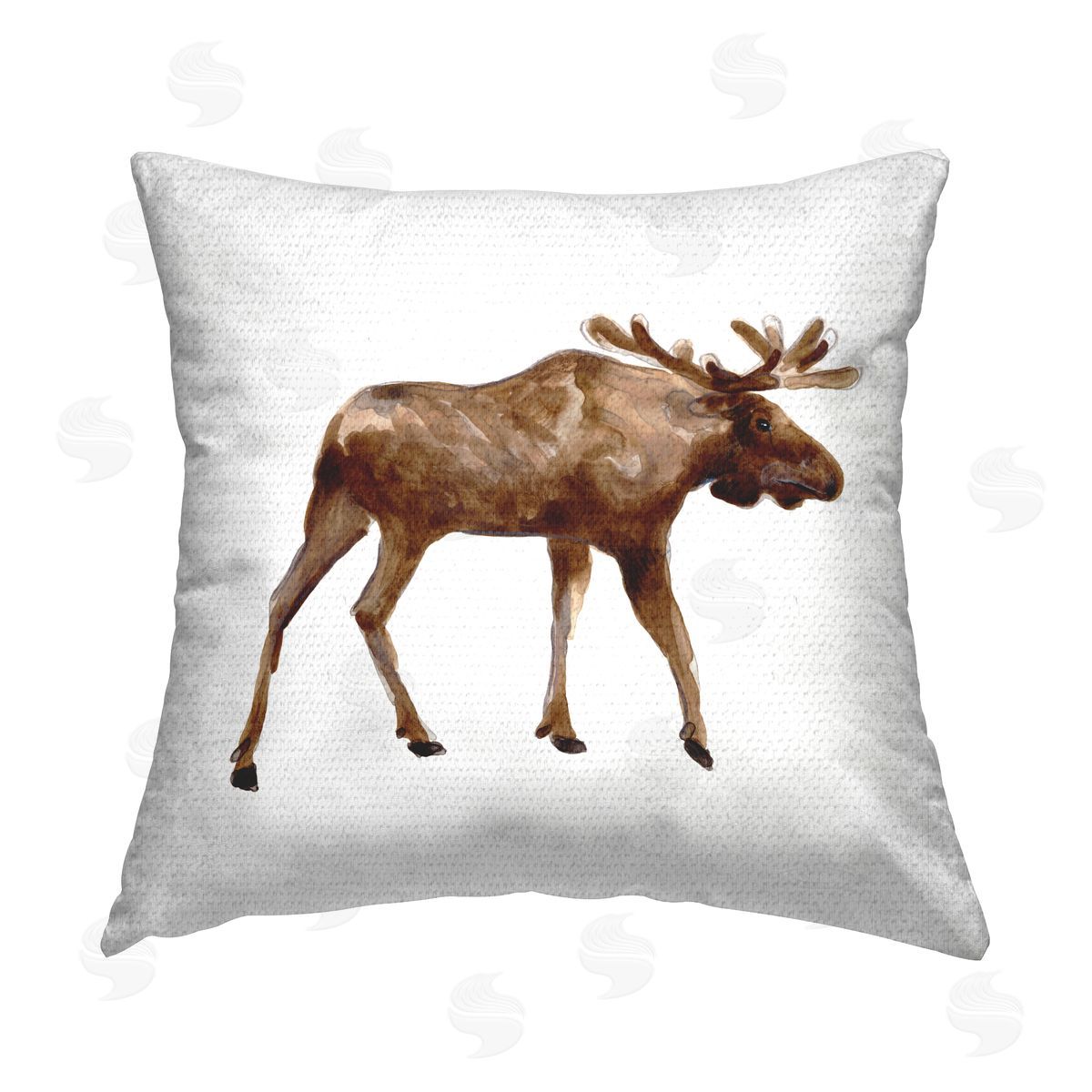 Modern Moose on White Outdoor Printed Pillow, Home Decor by June Erica Vess