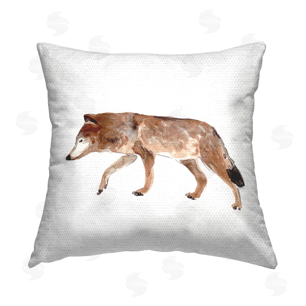 Red Wolf Stepping Outdoor Printed Pillow, Home Decor by June Erica Vess