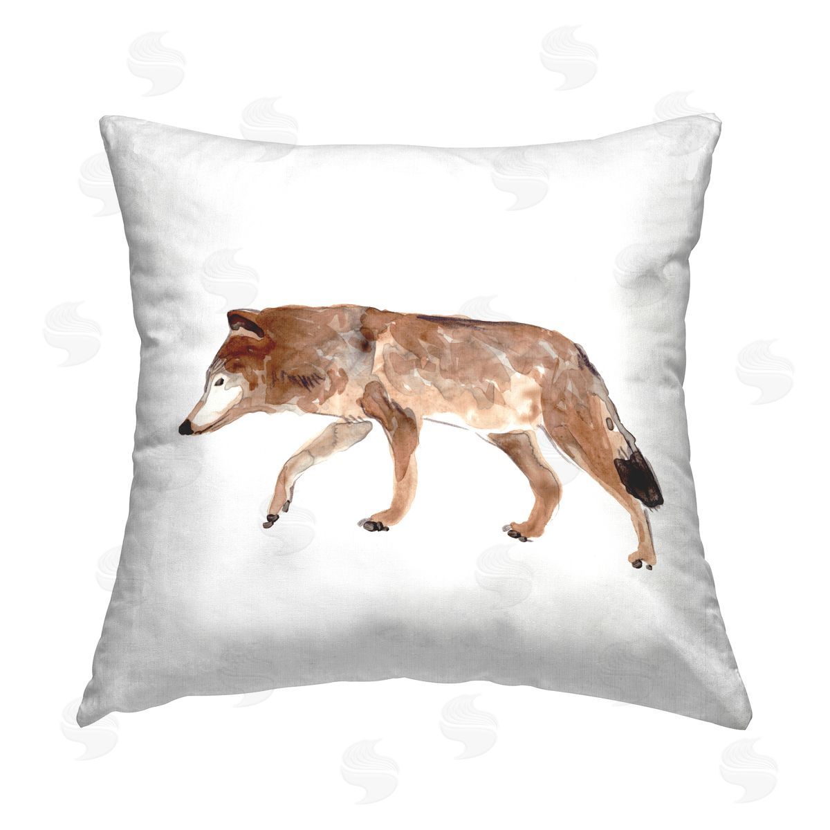 Red Wolf Stepping Decorative Printed Pillow, Home Decor by June Erica Vess