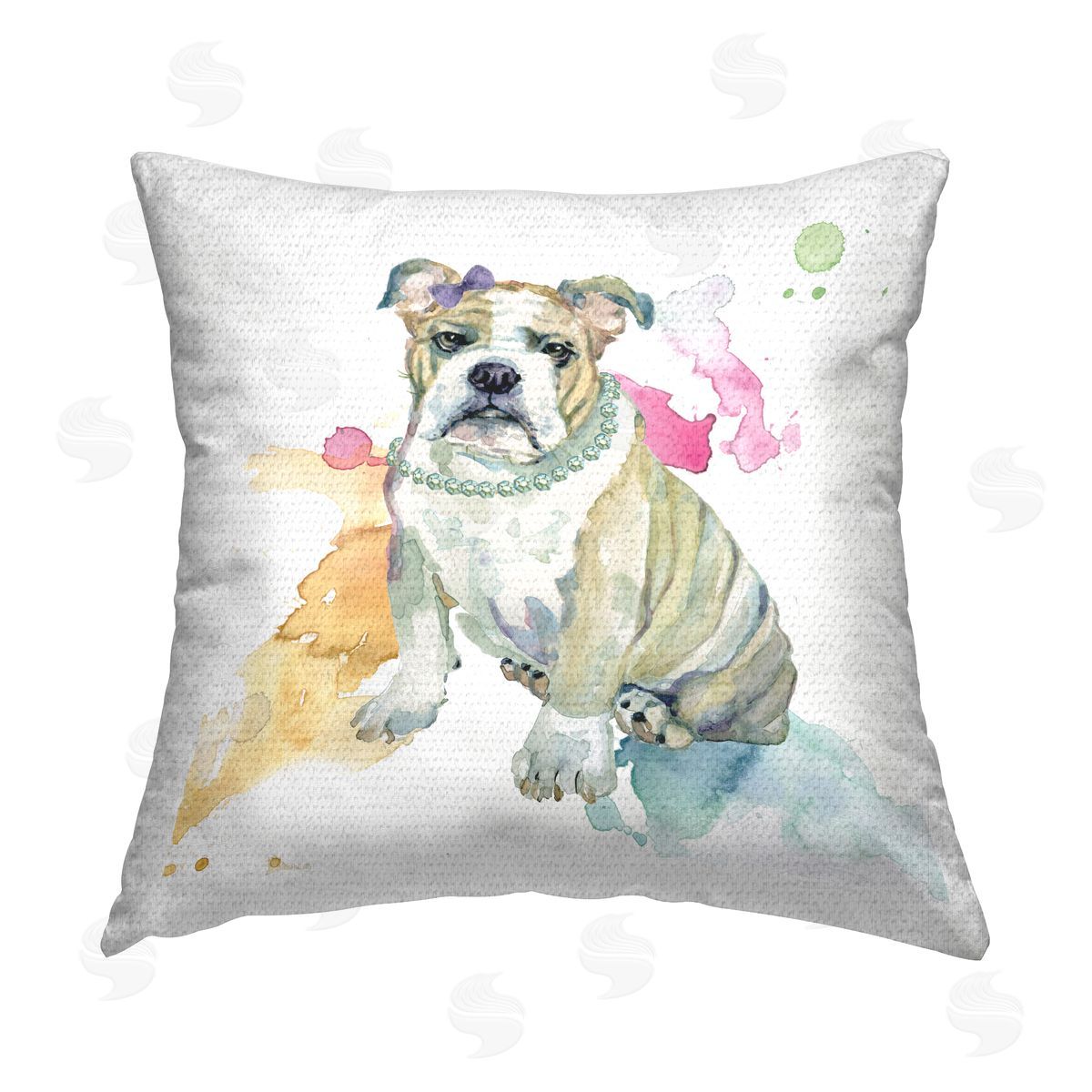 Pampered Pet Bulldog Outdoor Printed Pillow, Home Decor by Livi and Finn