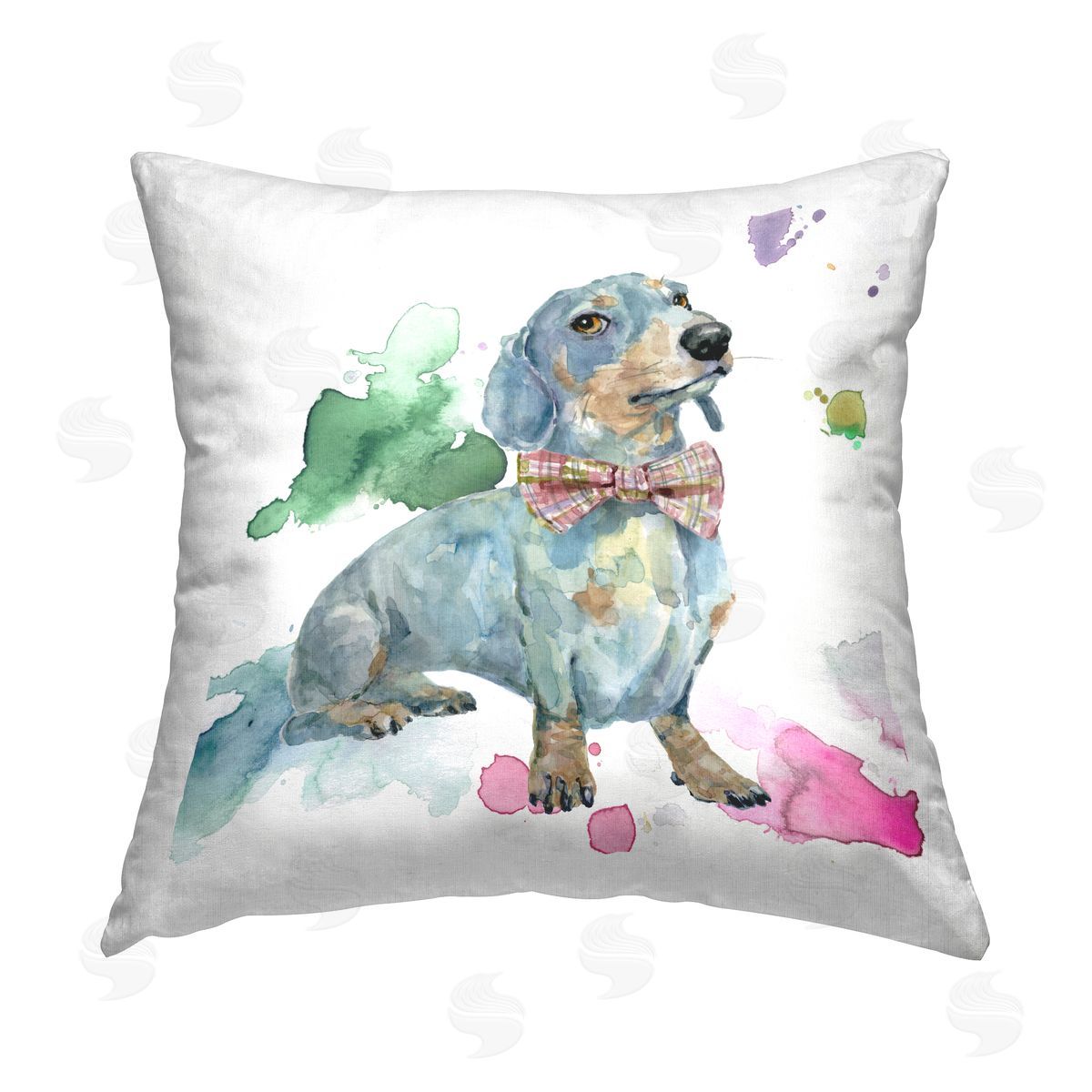Dachshund Wearing Bowtie Decorative Printed Pillow, Home Decor by Livi and Finn