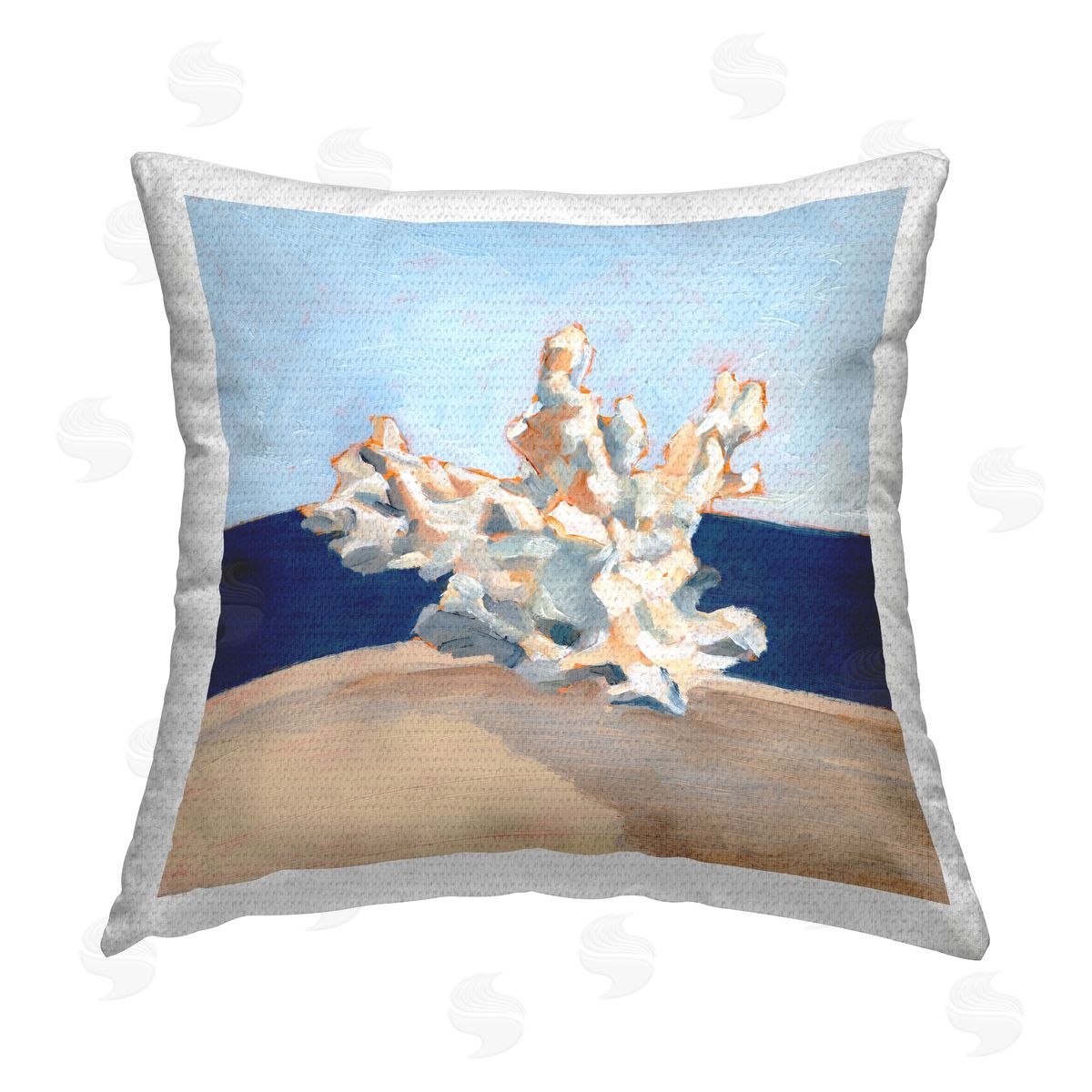 Abstract Coral Still Life Outdoor Printed Pillow, Home Decor by Ethan Harper