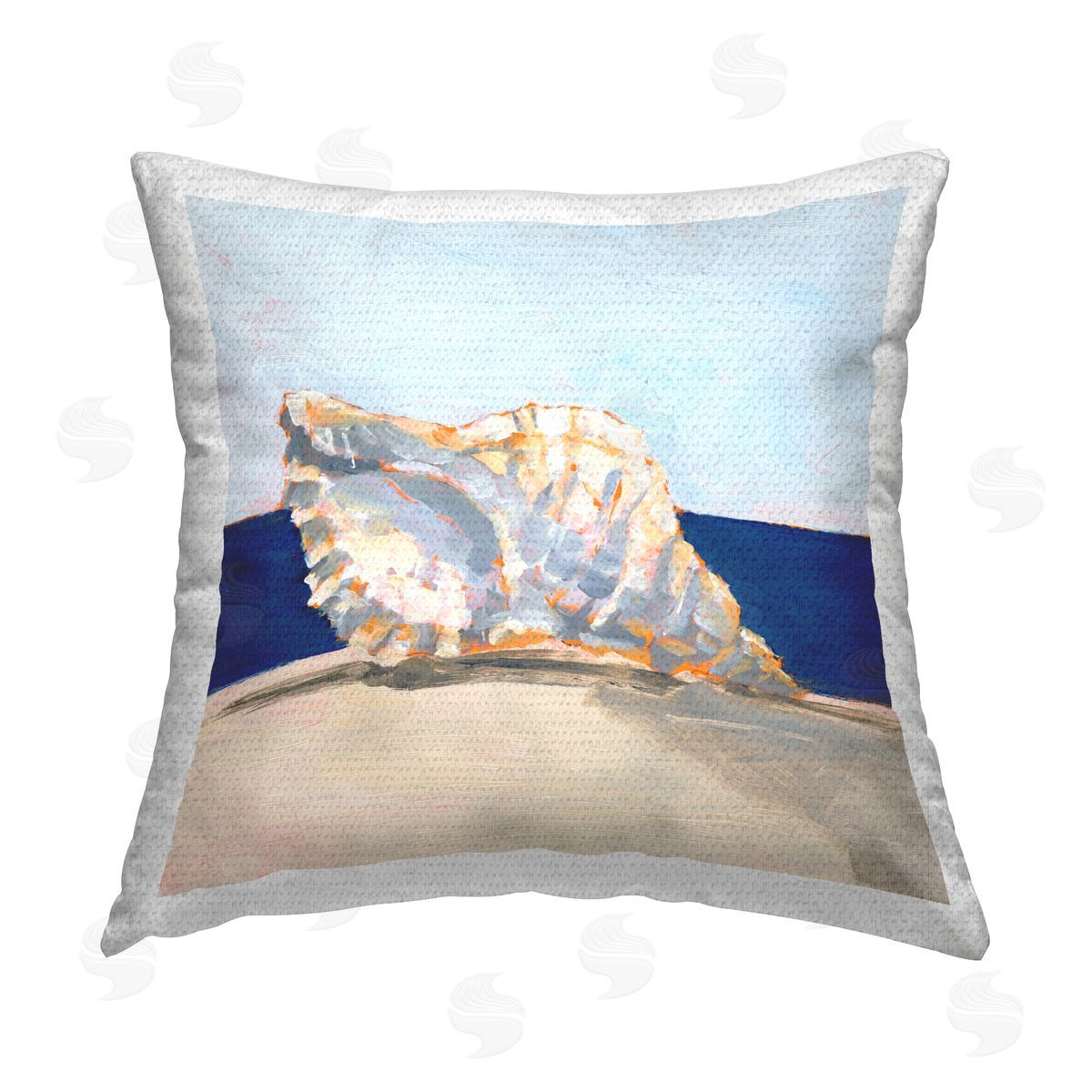 Nautical Conch Still Life Outdoor Printed Pillow, Home Decor by Ethan Harper