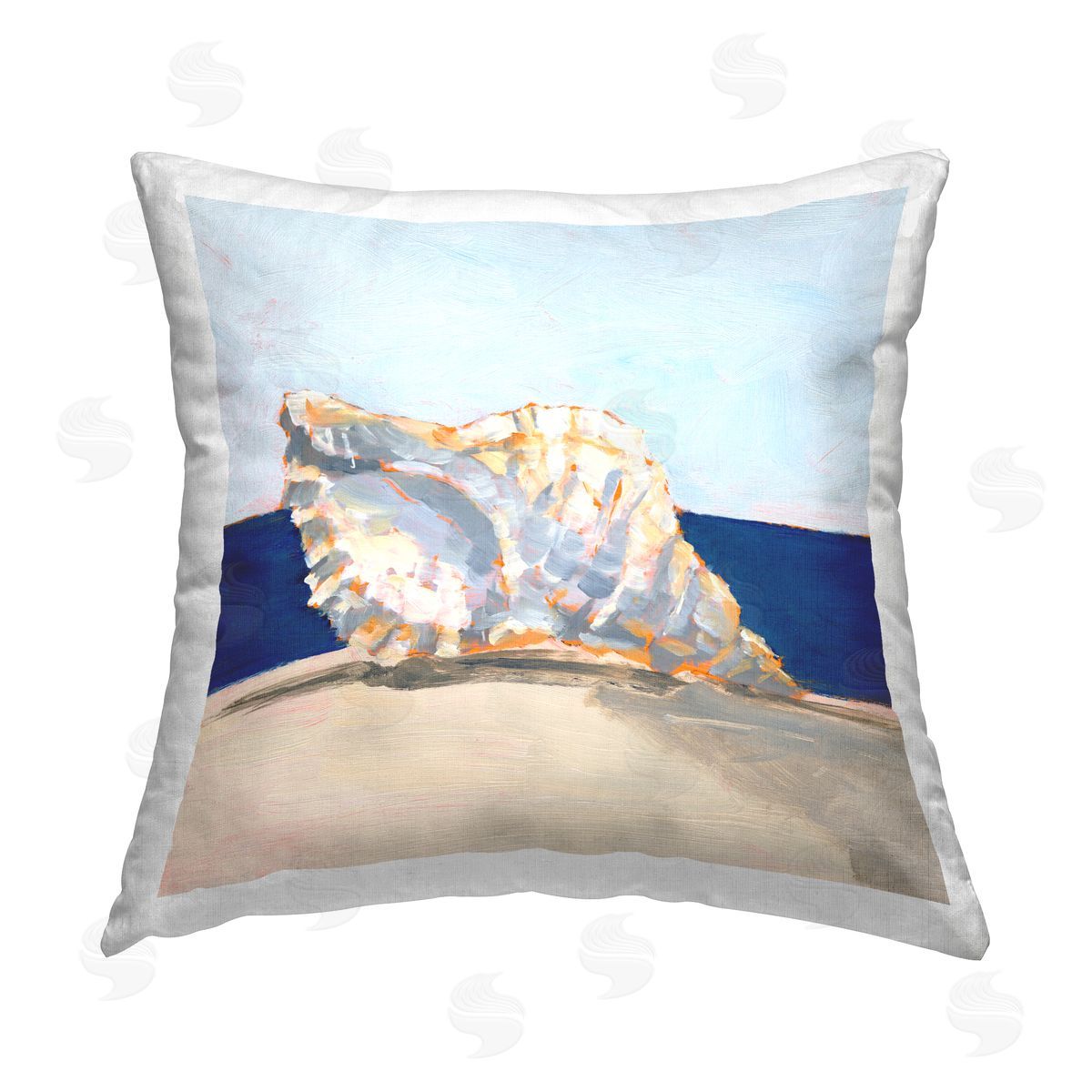 Nautical Conch Still Life Decorative Printed Pillow, Home Decor by Ethan Harper