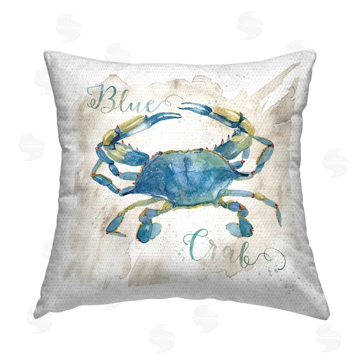 Blue Crab Watercolor Styling Outdoor Printed Pillow, Home Decor by Livi and Finn