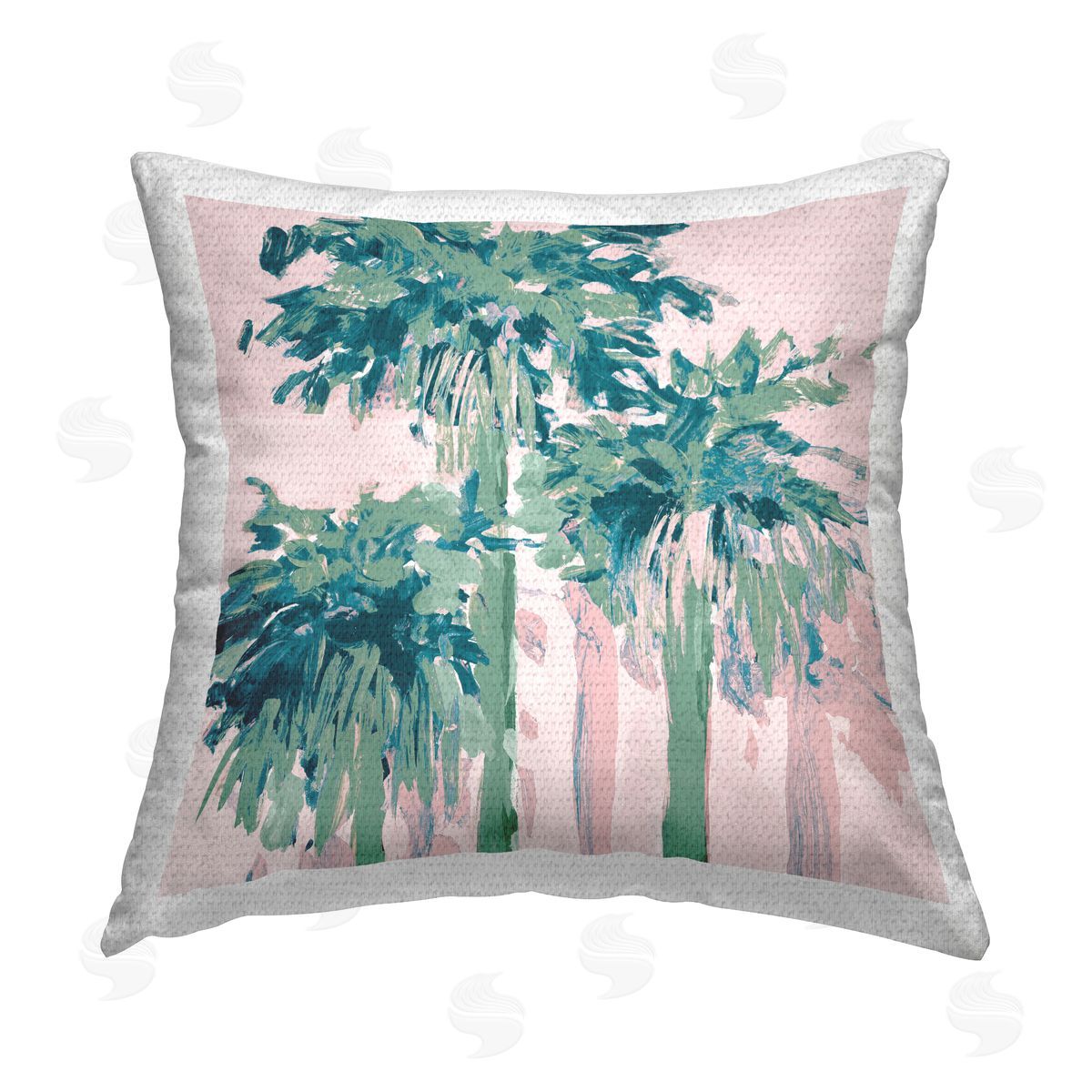 Three Modern Palm Trees Outdoor Printed Pillow, Home Decor by Jane Slivka