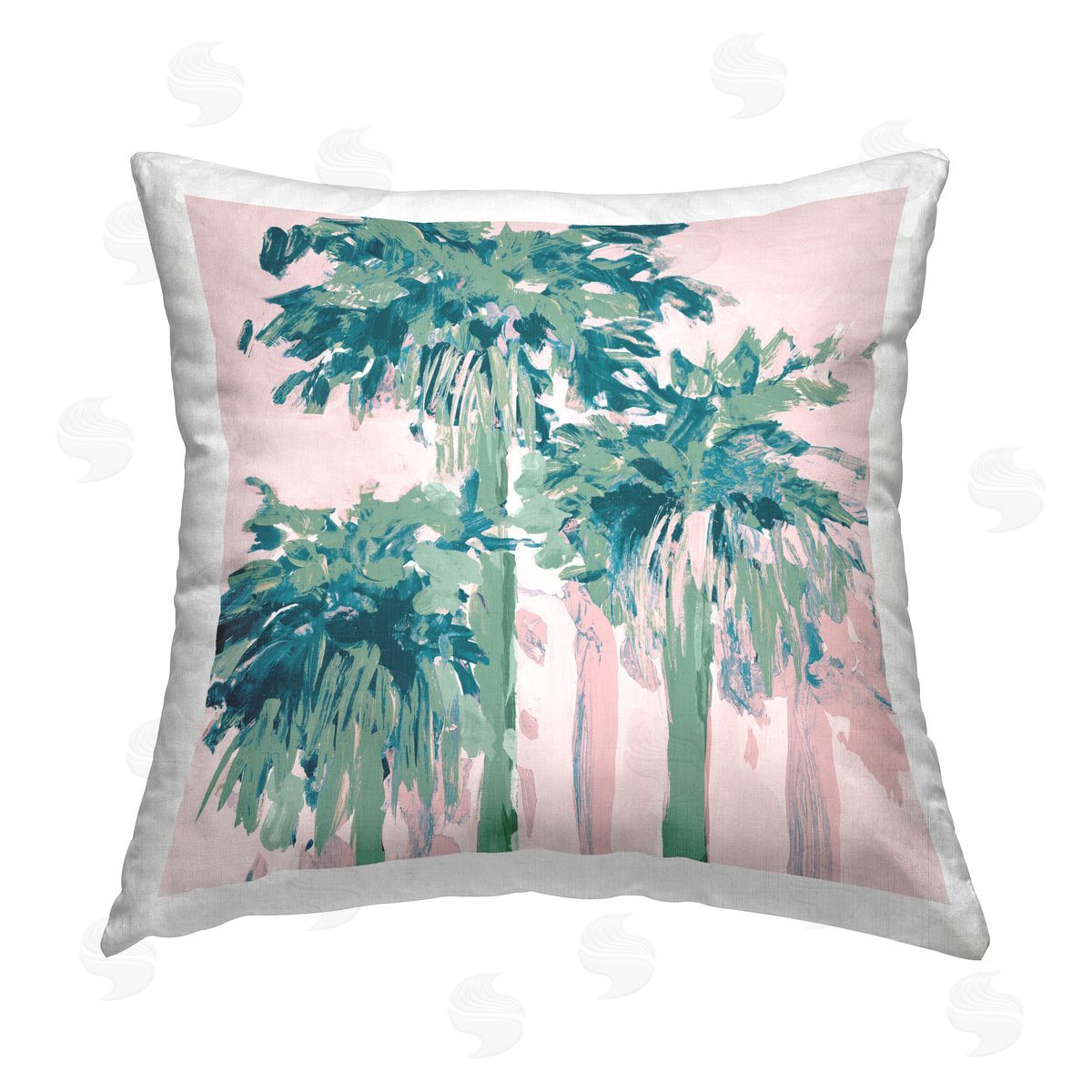 Three Modern Palm Trees Decorative Printed Pillow, Home Decor by Jane Slivka