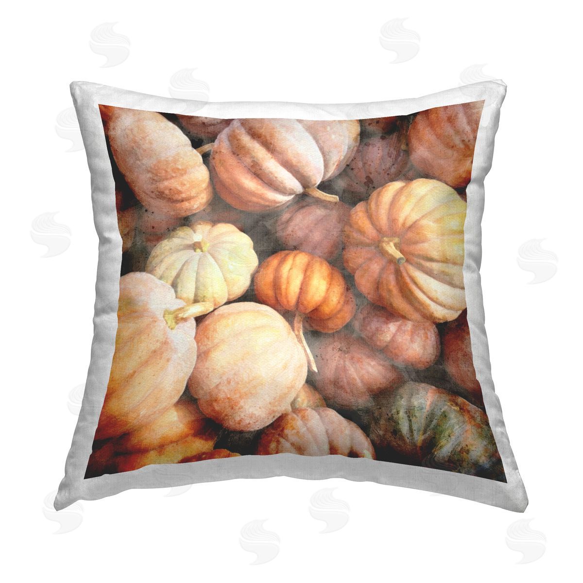 Autumn Pumpkin Harvest Decorative Printed Pillow, Home Decor by LSR Design Studio