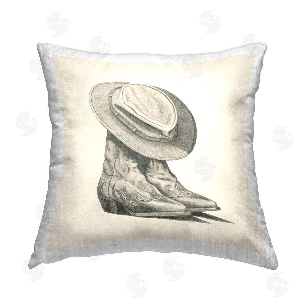 Southwestern Boots & Hat Decorative Printed Pillow, Home Decor by Grace Popp