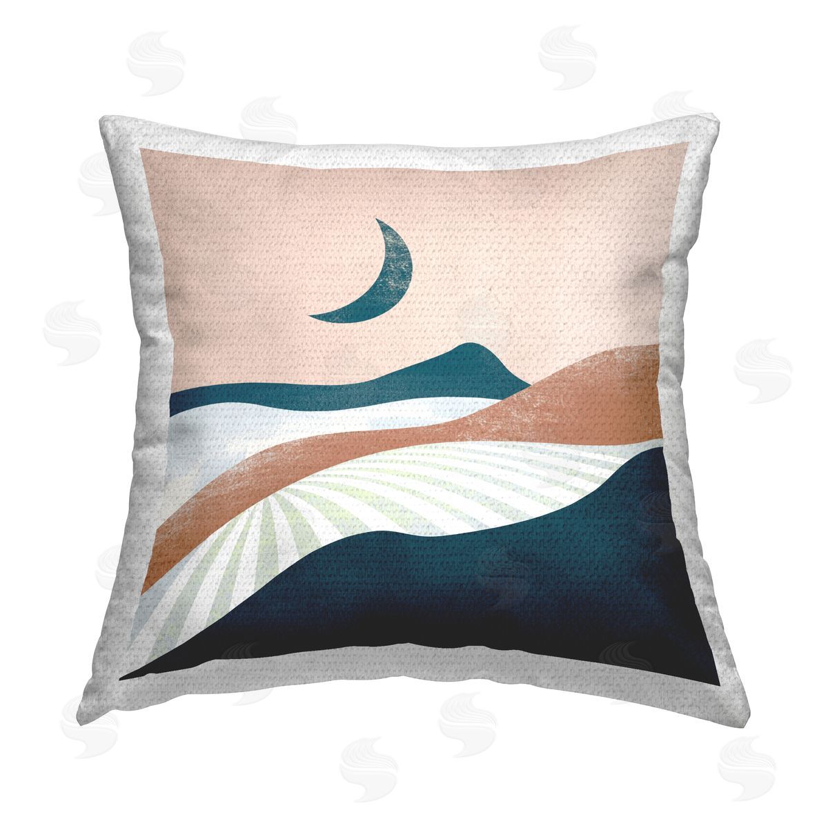 Abstract Desert Moon Landscape Outdoor Printed Pillow, Home Decor by Arctic Frame