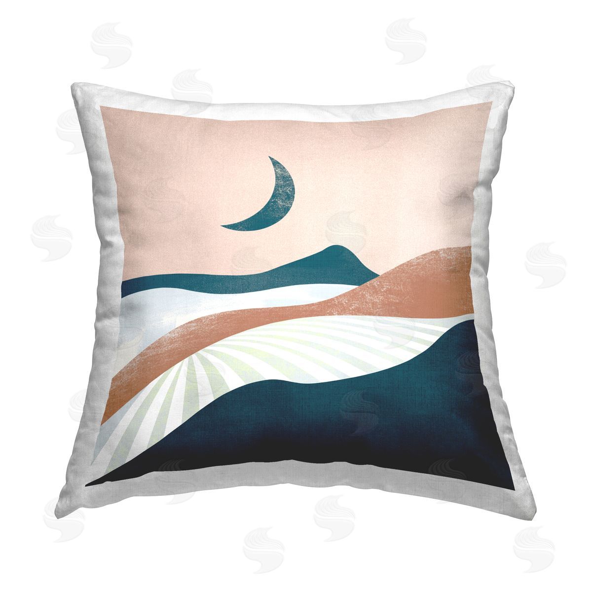 Abstract Desert Moon Landscape Decorative Printed Pillow, Home Decor by Arctic Frame