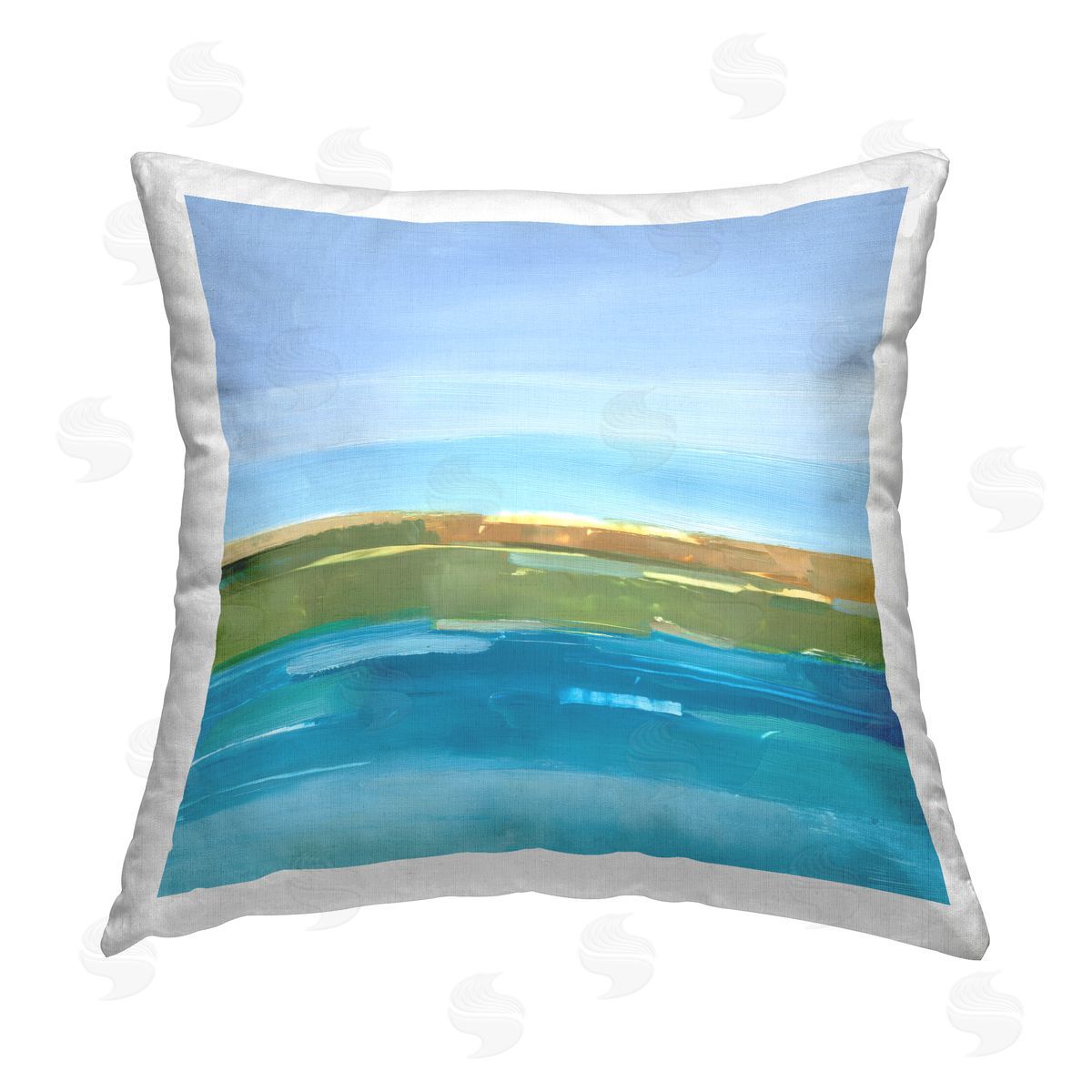 Modern Ocean Landscape Decorative Printed Pillow, Home Decor by Ethan Harper